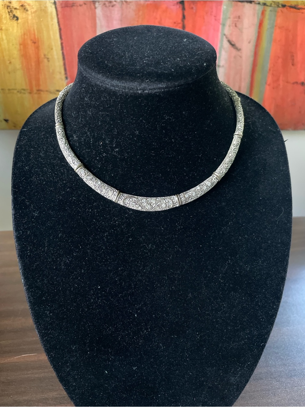 Vintage Collar Necklace Silver Tone - Picture 4 of 5